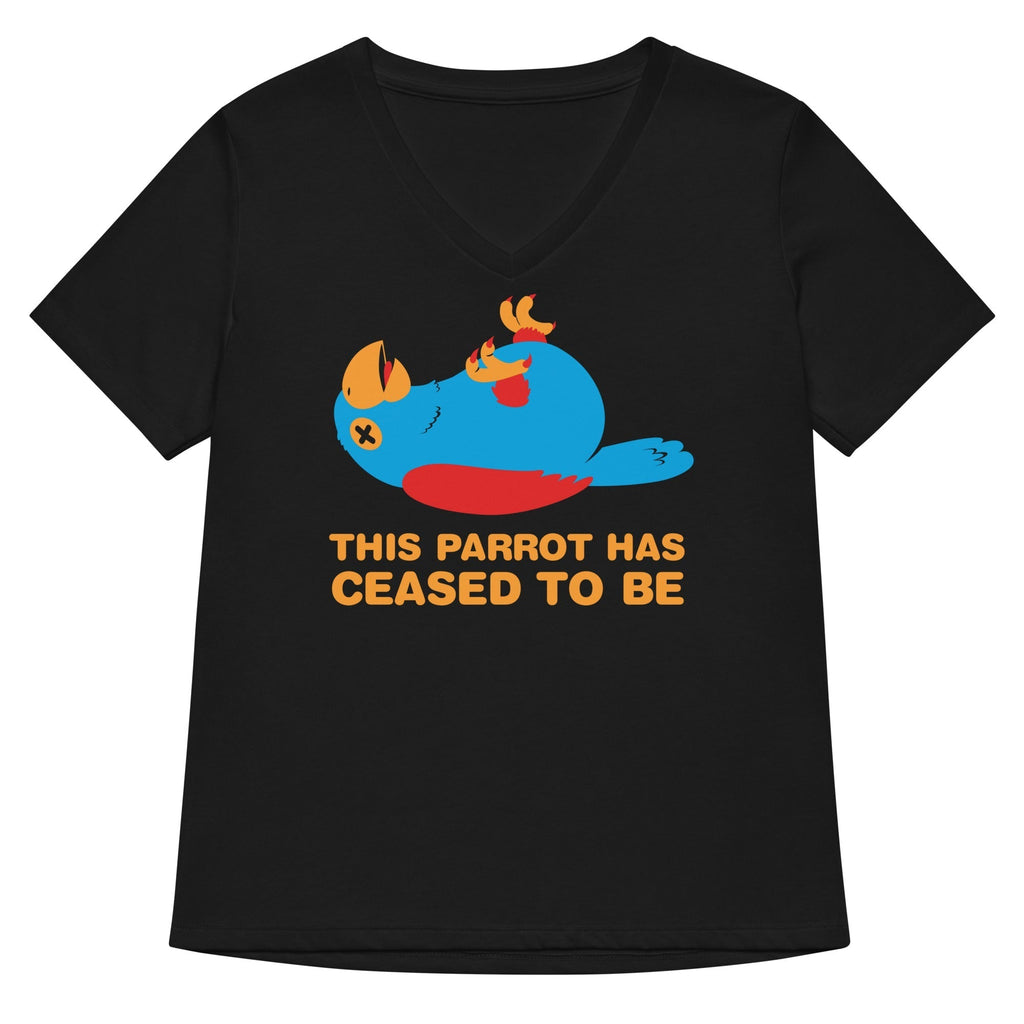 This Parrot Has Ceased To Be Women's V-Neck Tee Hoodie, Sweatshirt | PureTeeCo.com (Image 1)