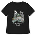 The Ain't Fast Club Women's V-Neck Tee Hoodie, Sweatshirt | PureTeeCo.com (Image 1)