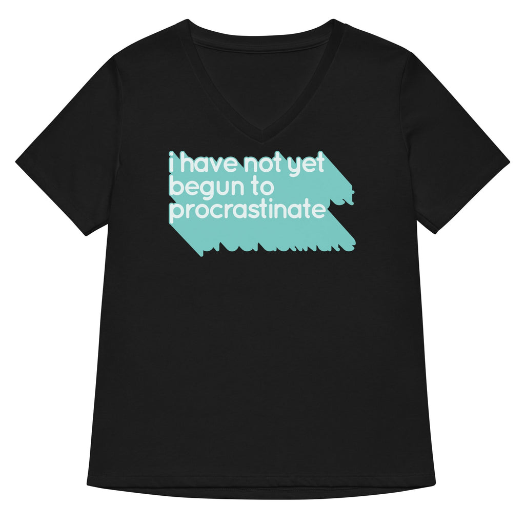Not Begun To Procrastinate Women's V-Neck Tee Hoodie, Sweatshirt | PureTeeCo.com (Image 1)
