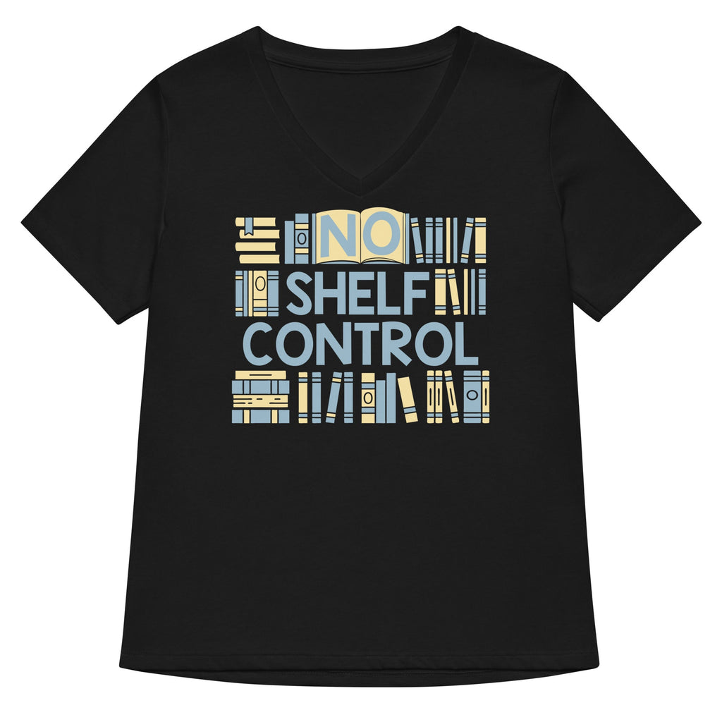 No Shelf Control Women's V-Neck Tee Hoodie, Sweatshirt | PureTeeCo.com (Image 1)