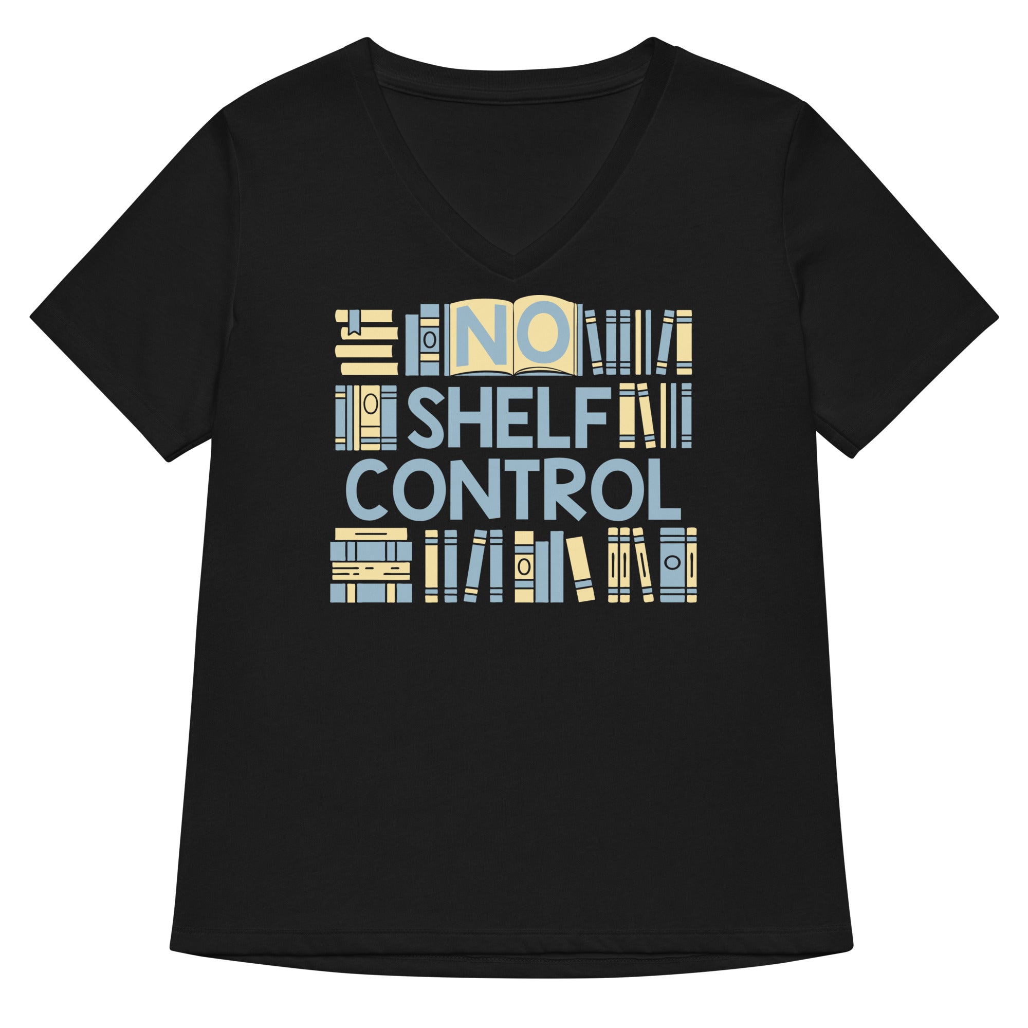 No Shelf Control Women's V-Neck Tee Hoodie, Sweatshirt | PureTeeCo.com (Image 1)
