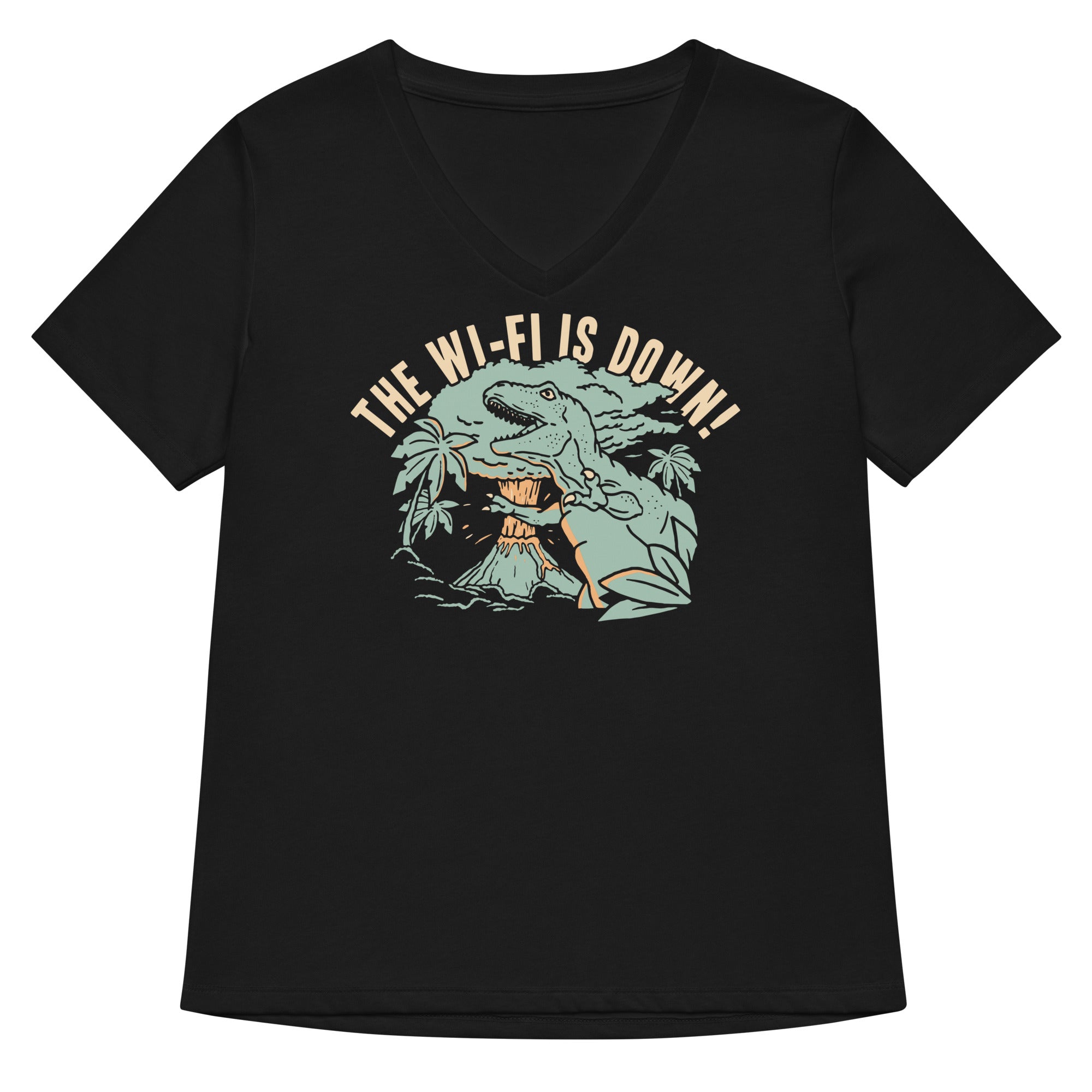 The Wi-Fi Is Down! Women's V-Neck Tee Hoodie, Sweatshirt | PureTeeCo.com (Image 1)