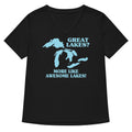 Great Lakes? Women's V-Neck Tee Hoodie, Sweatshirt | PureTeeCo.com (Image 1)
