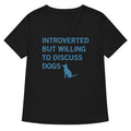 Introverted But Willing To Discuss Dogs Women's V-Neck Tee Hoodie, Sweatshirt | PureTeeCo.com (Image 1)