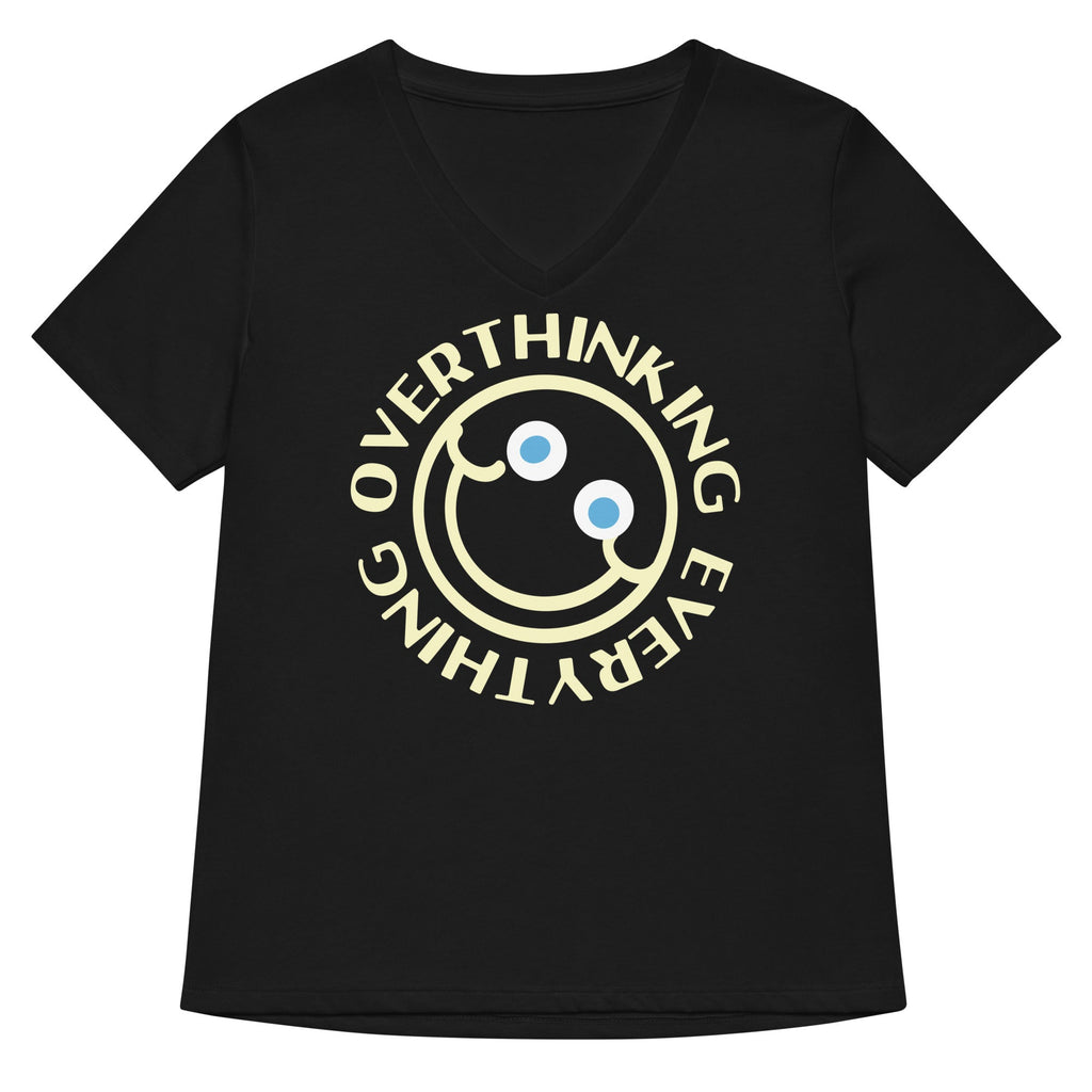 Overthinking Everything Women's V-Neck Tee Hoodie, Sweatshirt | PureTeeCo.com (Image 2)