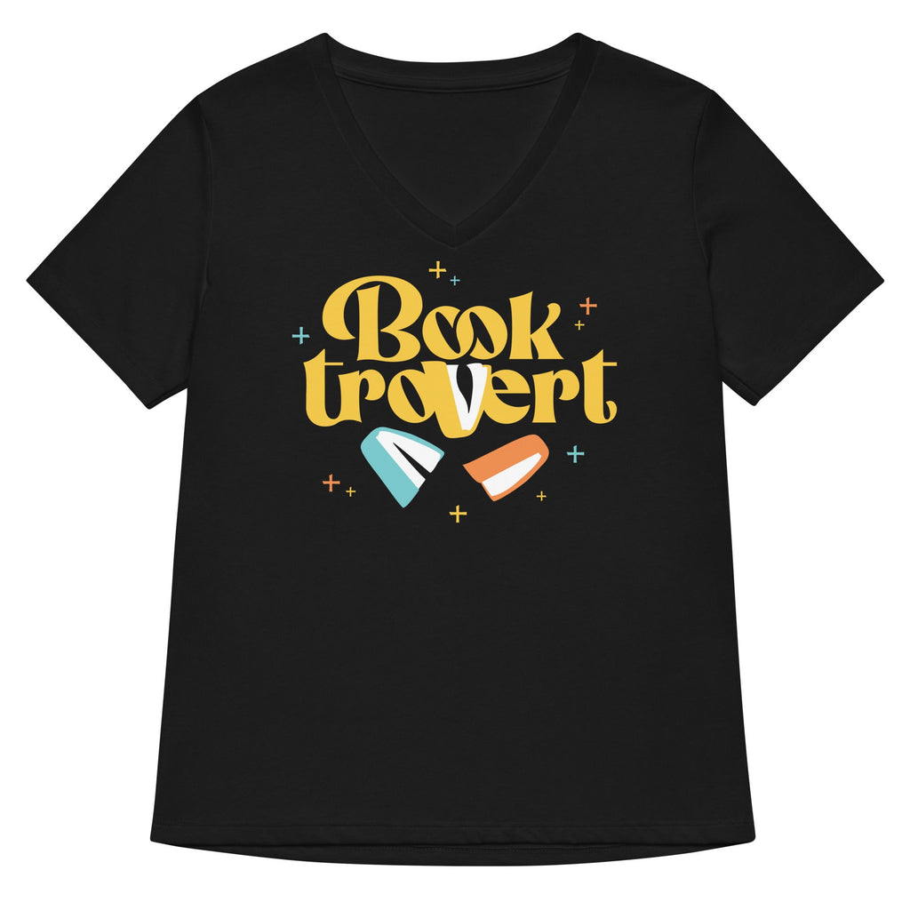 Booktrovert Women's V-Neck Tee Hoodie, Sweatshirt | PureTeeCo.com (Image 2)