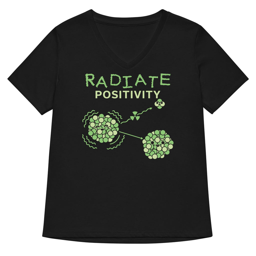 Radiate Positivity Women's V-Neck Tee Hoodie, Sweatshirt | PureTeeCo.com (Image 1)