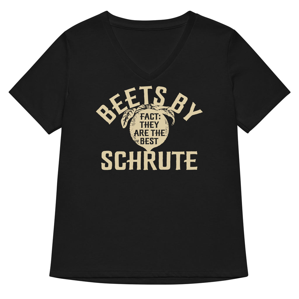 Beets By Schrute Women's V-Neck Tee Hoodie, Sweatshirt | PureTeeCo.com (Image 1)