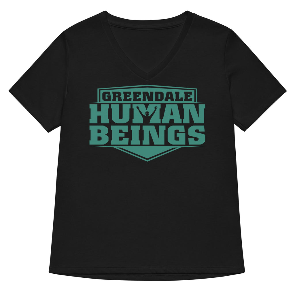 Greendale Human Beings Women's V-Neck Tee Hoodie, Sweatshirt | PureTeeCo.com (Image 1)