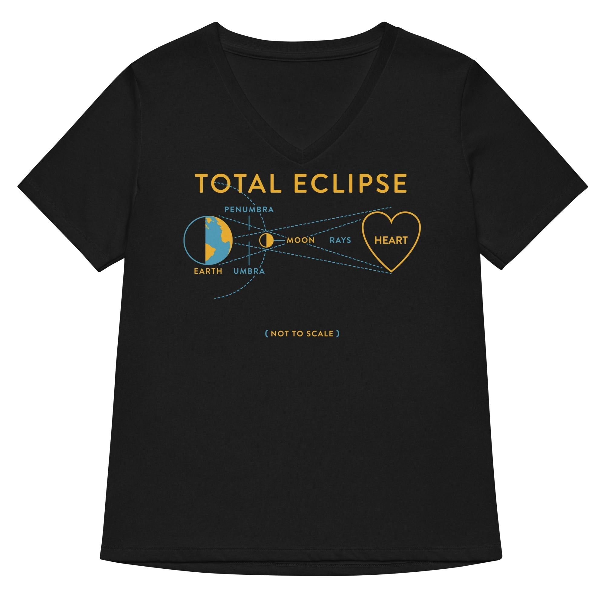 Total Eclipse Of The Heart Women's V-Neck Tee Hoodie, Sweatshirt | PureTeeCo.com (Image 1)