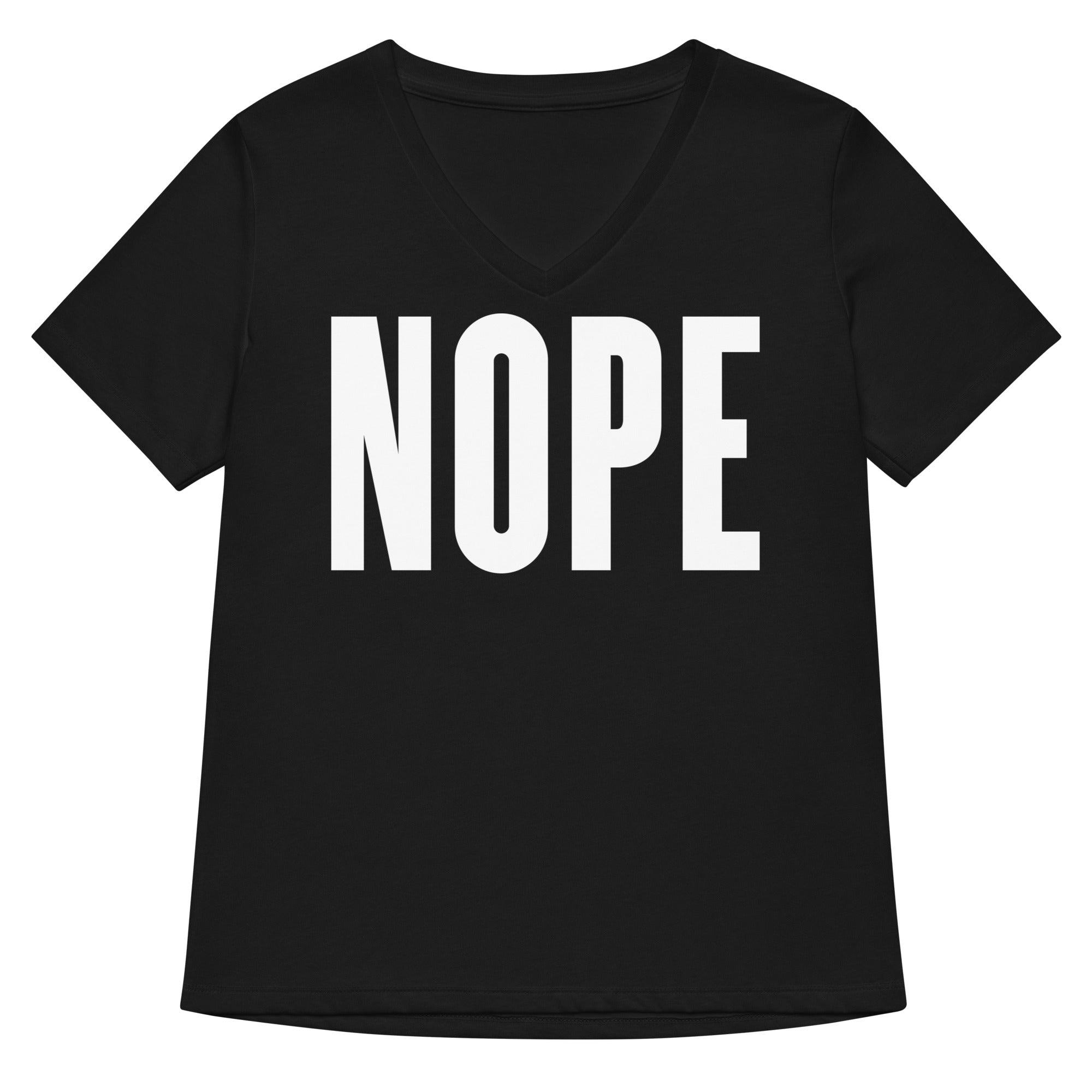 Nope Women's V-Neck Tee Hoodie, Sweatshirt | PureTeeCo.com (Image 1)