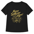 Never Settle For Less Women's V-Neck Tee Hoodie, Sweatshirt | PureTeeCo.com (Image 1)