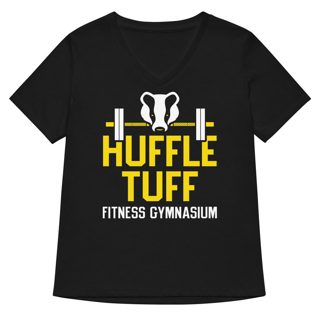 Huffle Tuff Gym Women's V-Neck Tee Hoodie, Sweatshirt | PureTeeCo.com (Image 1)