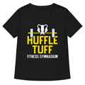 Huffle Tuff Gym Women's V-Neck Tee Hoodie, Sweatshirt | PureTeeCo.com (Image 1)