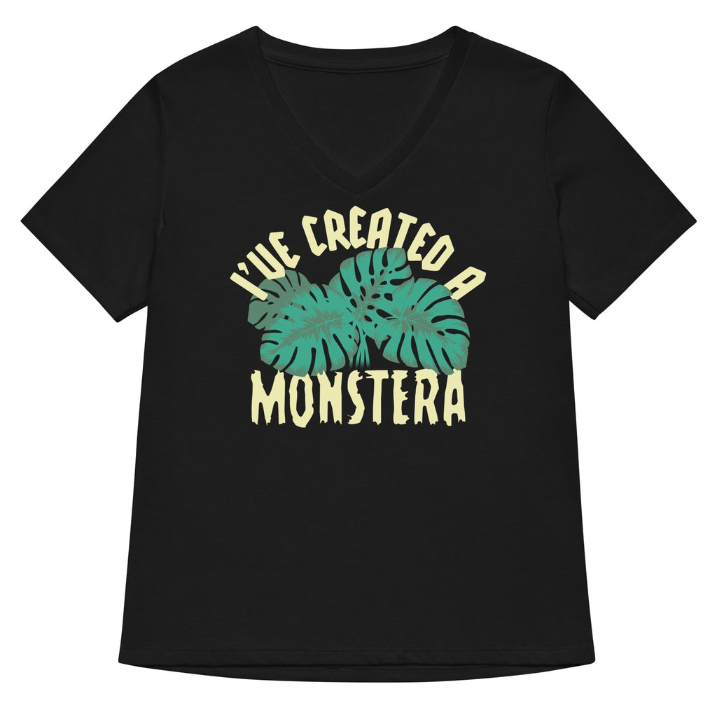 I've Created A Monstera Women's V-Neck Tee Hoodie, Sweatshirt | PureTeeCo.com (Image 1)