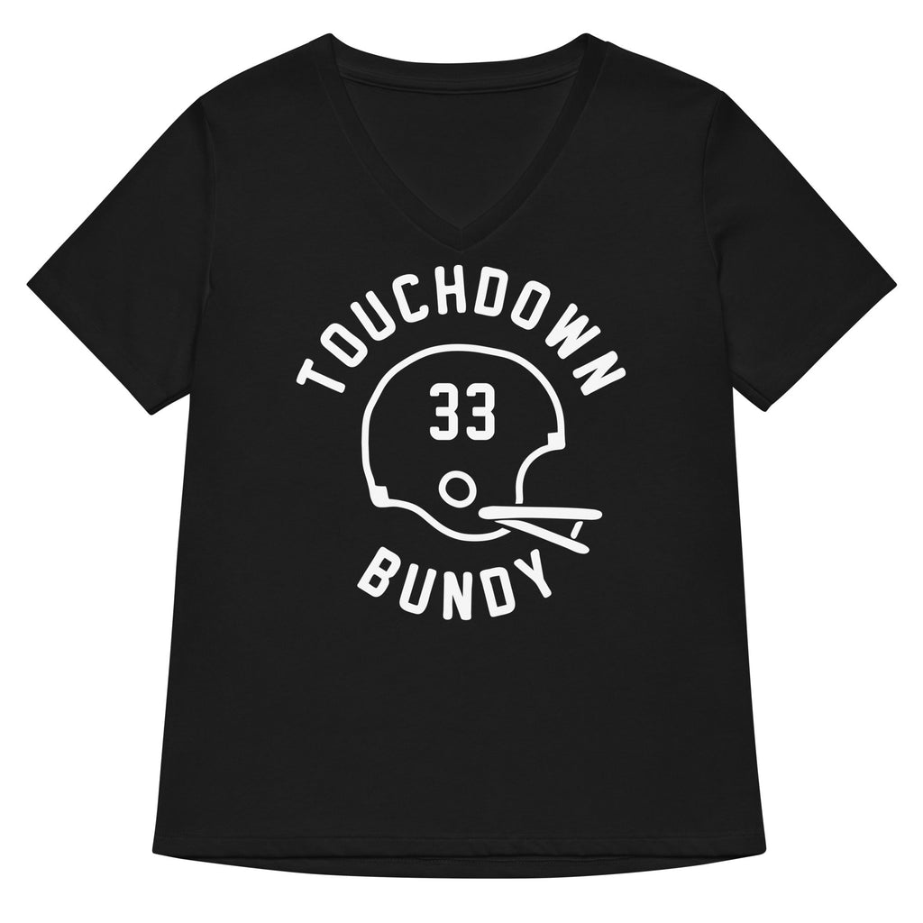 Touchdown Bundy Women's V-Neck Tee Hoodie, Sweatshirt | PureTeeCo.com (Image 1)