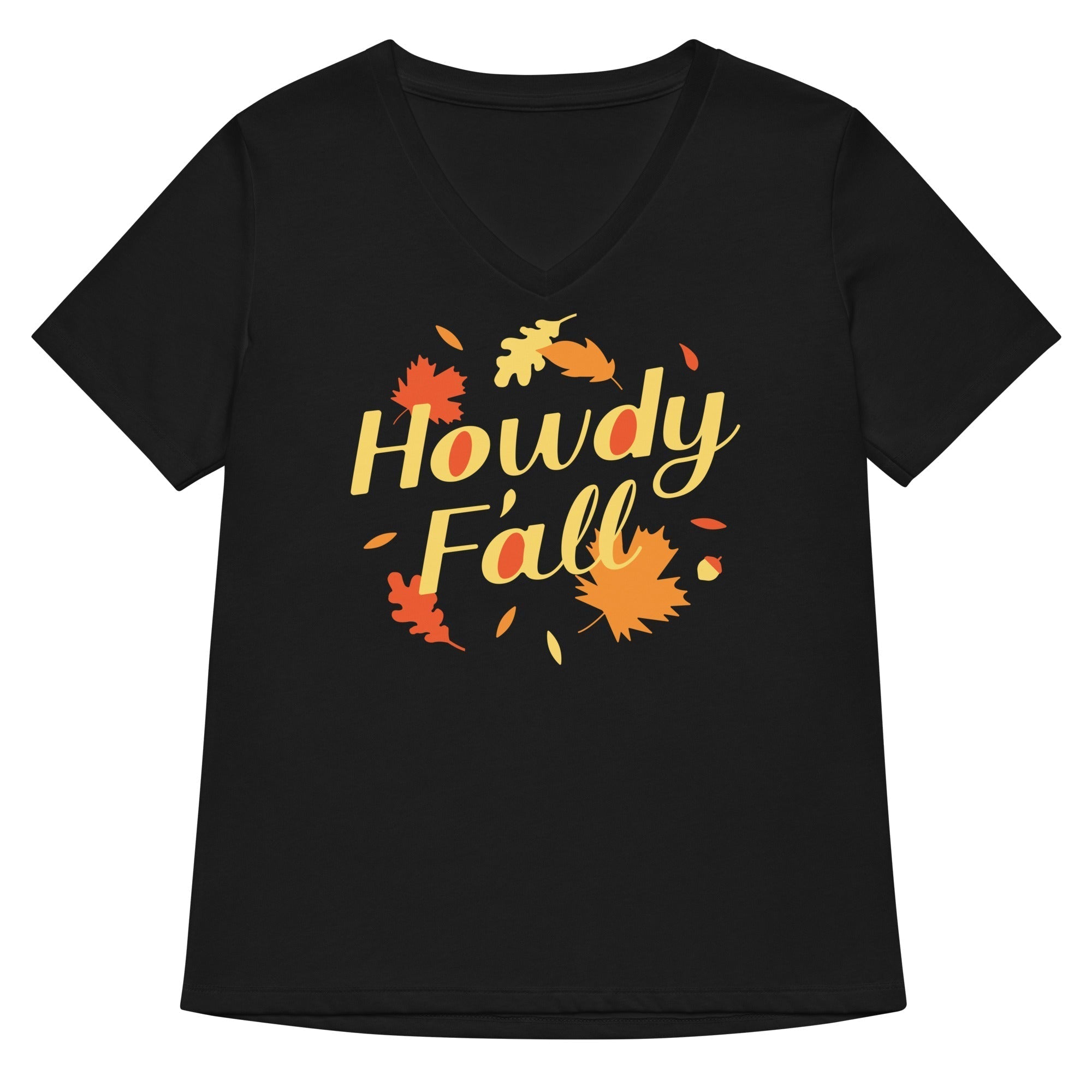 Howdy F'all Women's V-Neck Tee Hoodie, Sweatshirt | PureTeeCo.com (Image 3)