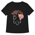 Ghost Boo Women's V-Neck Tee Hoodie, Sweatshirt | PureTeeCo.com (Image 1)