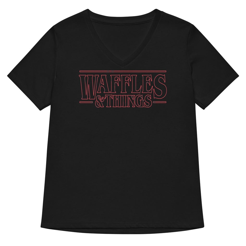 Waffles & Things Women's V-Neck Tee Hoodie, Sweatshirt | PureTeeCo.com (Image 1)