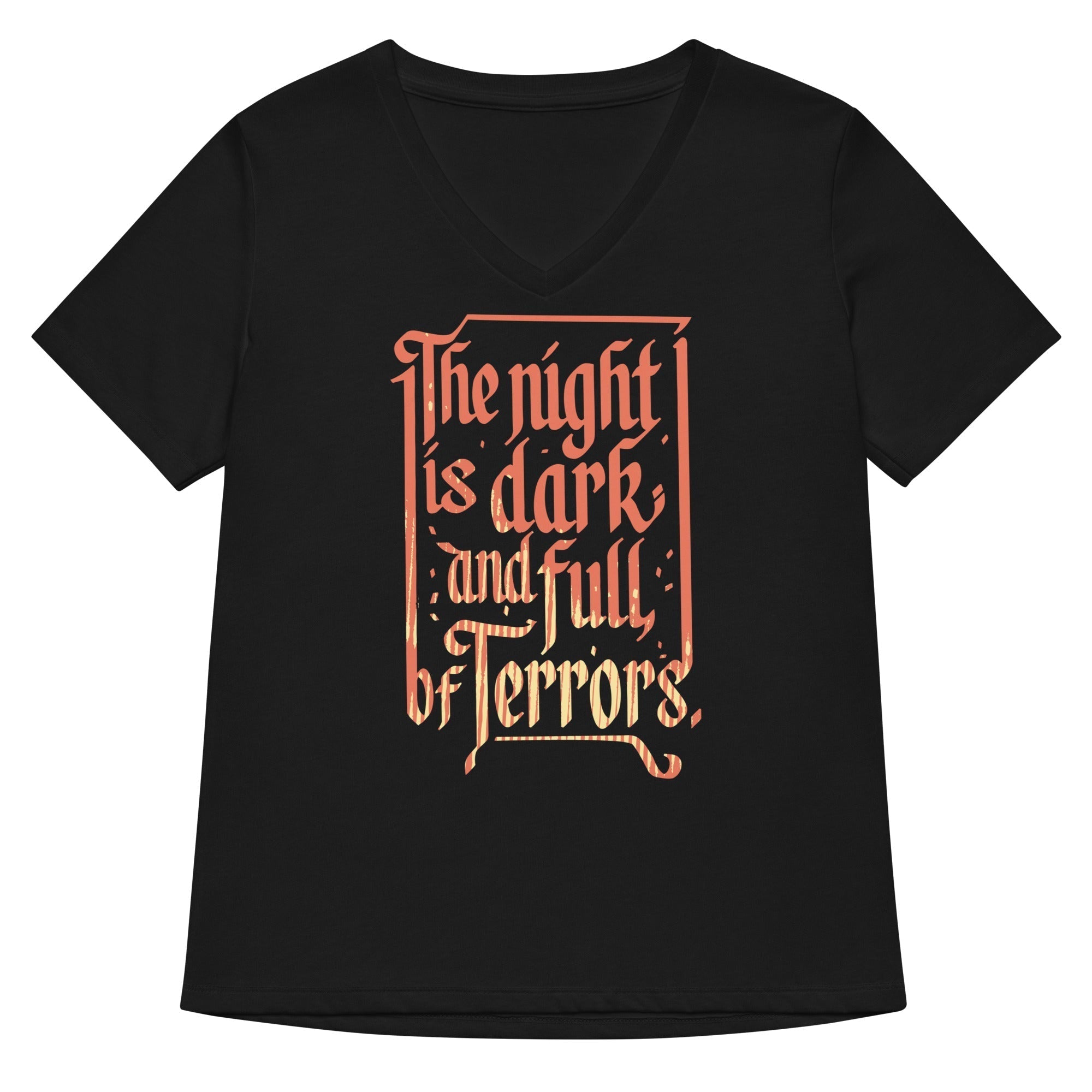 The Night Is Dark And Full Of Terrors Women's V-Neck Tee Hoodie, Sweatshirt | PureTeeCo.com (Image 3)