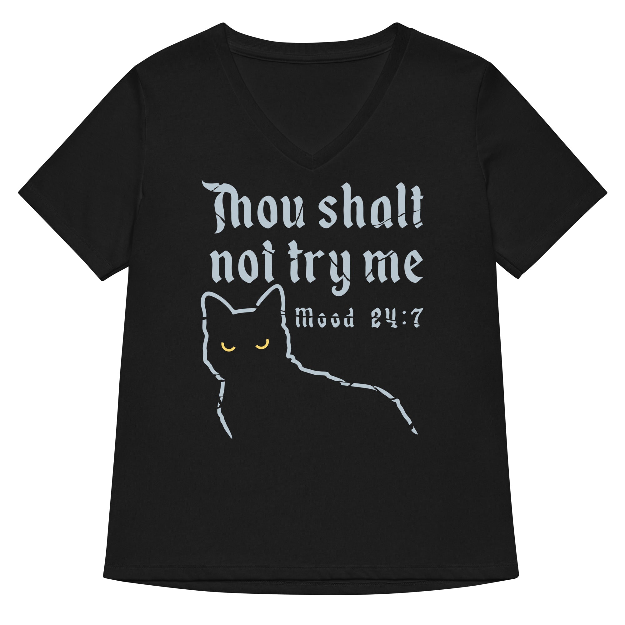 Thou Shalt Not Try Me Women's V-Neck Tee Hoodie, Sweatshirt | PureTeeCo.com (Image 1)