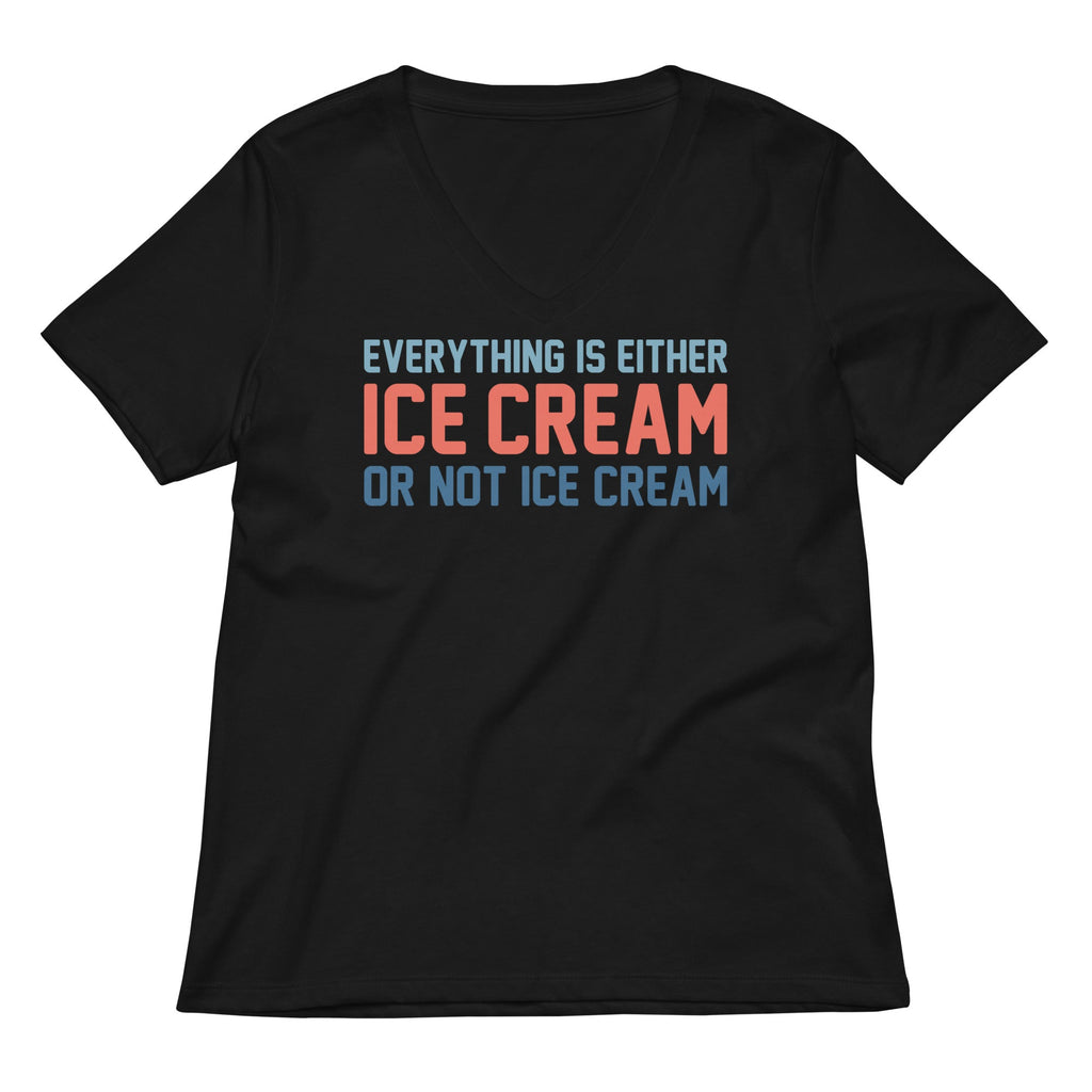 Everything Is Ice Cream Or Not Ice Cream Women's V-Neck Tee Hoodie, Sweatshirt | PureTeeCo.com (Image 2)