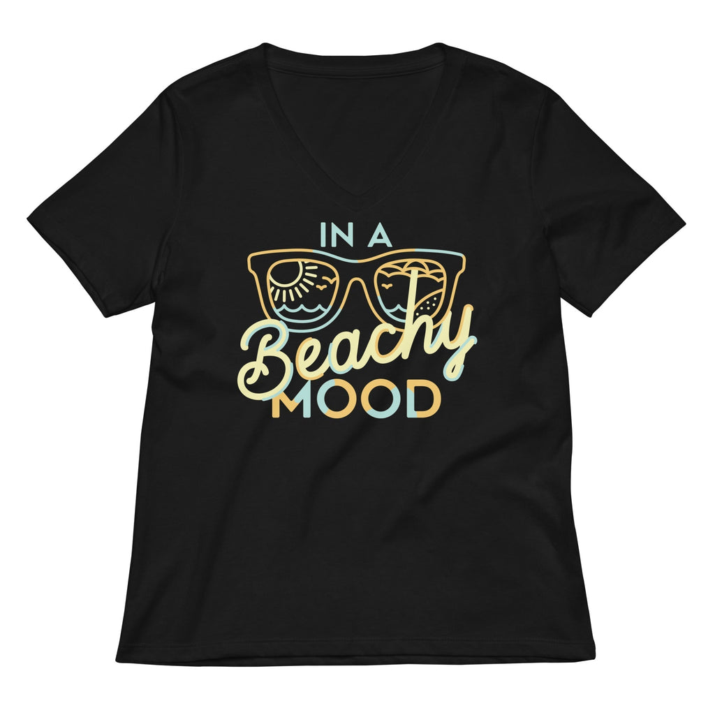 In A Beachy Mood Women's V-Neck Tee Hoodie, Sweatshirt | PureTeeCo.com (Image 2)