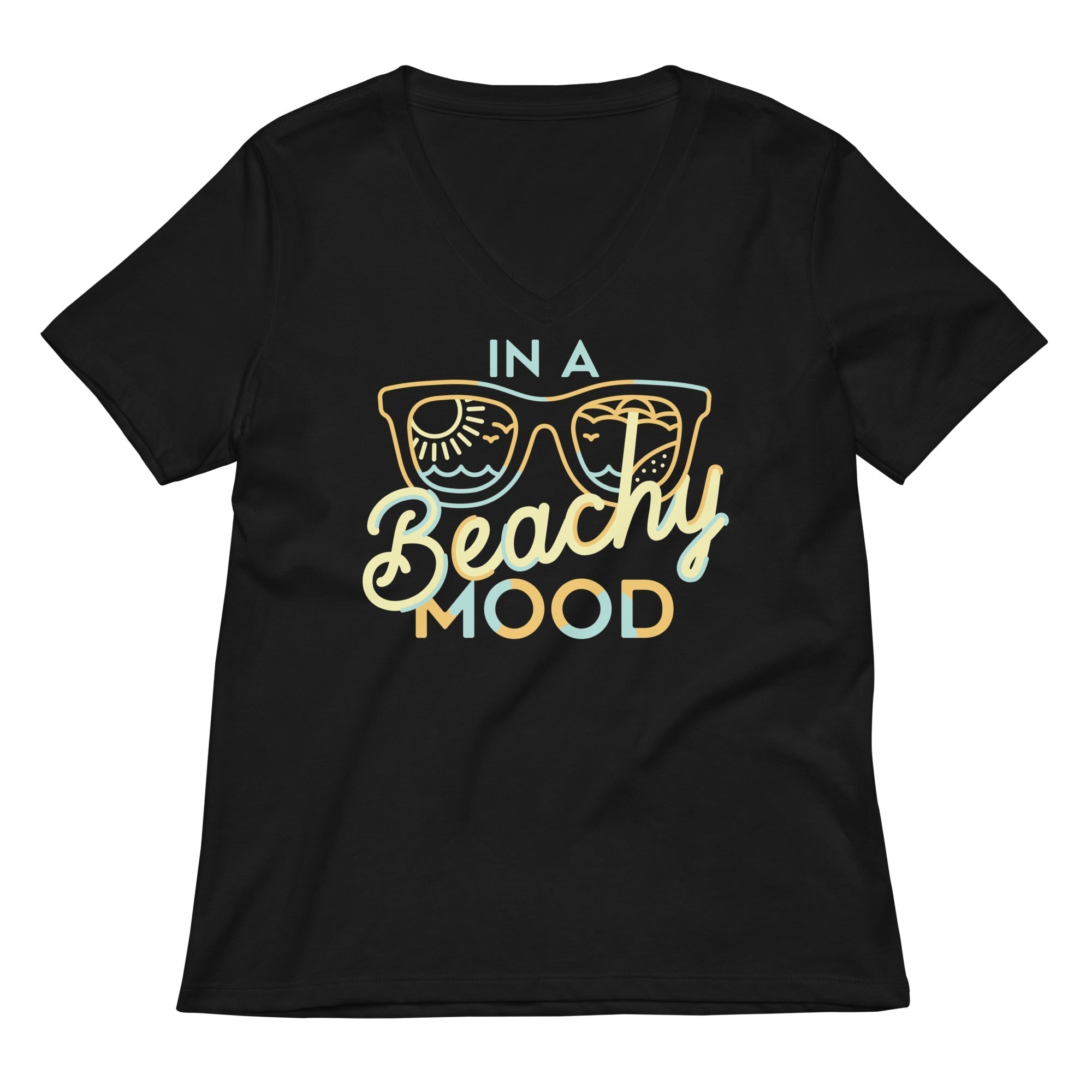 In A Beachy Mood Women's V-Neck Tee Hoodie, Sweatshirt | PureTeeCo.com (Image 2)
