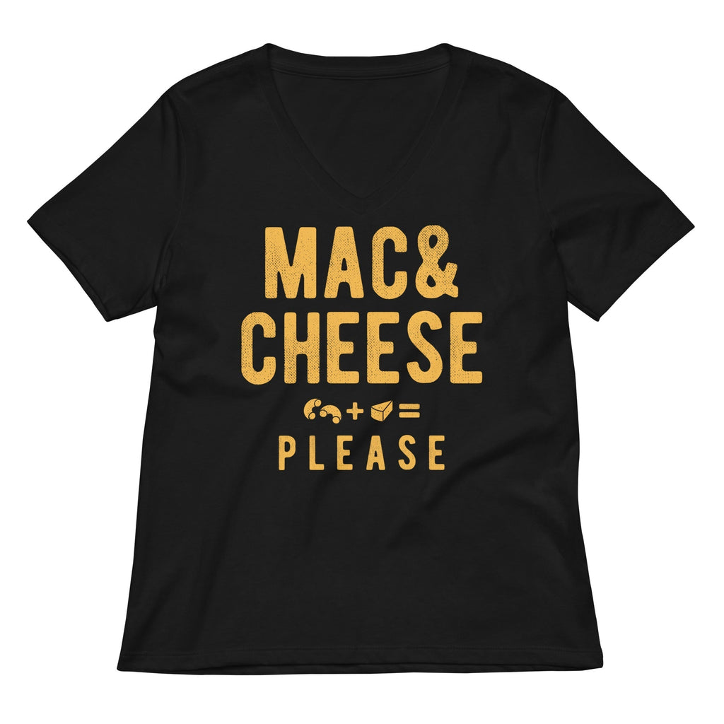 Mac And Cheese Please Women's V-Neck Tee Hoodie, Sweatshirt | PureTeeCo.com (Image 1)