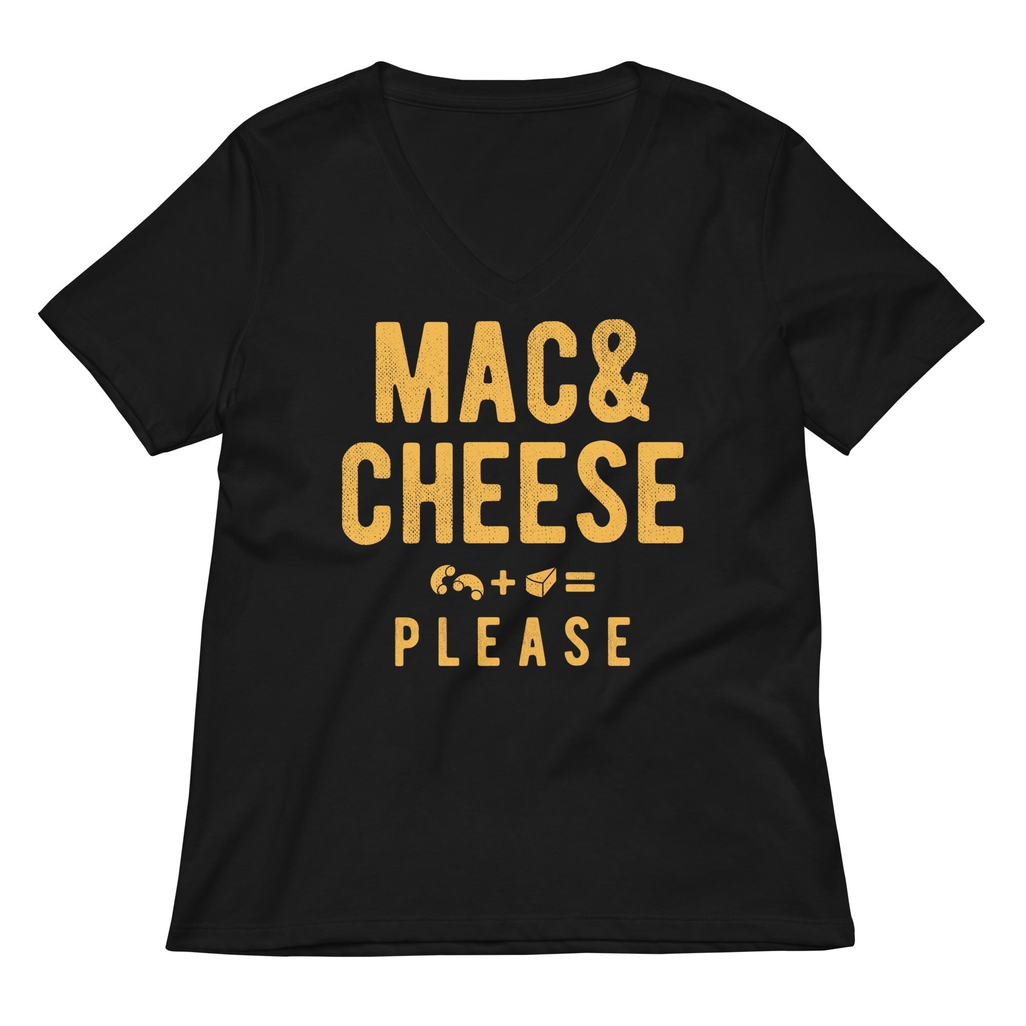 Mac And Cheese Please Women's V-Neck Tee Hoodie, Sweatshirt | PureTeeCo.com (Image 1)