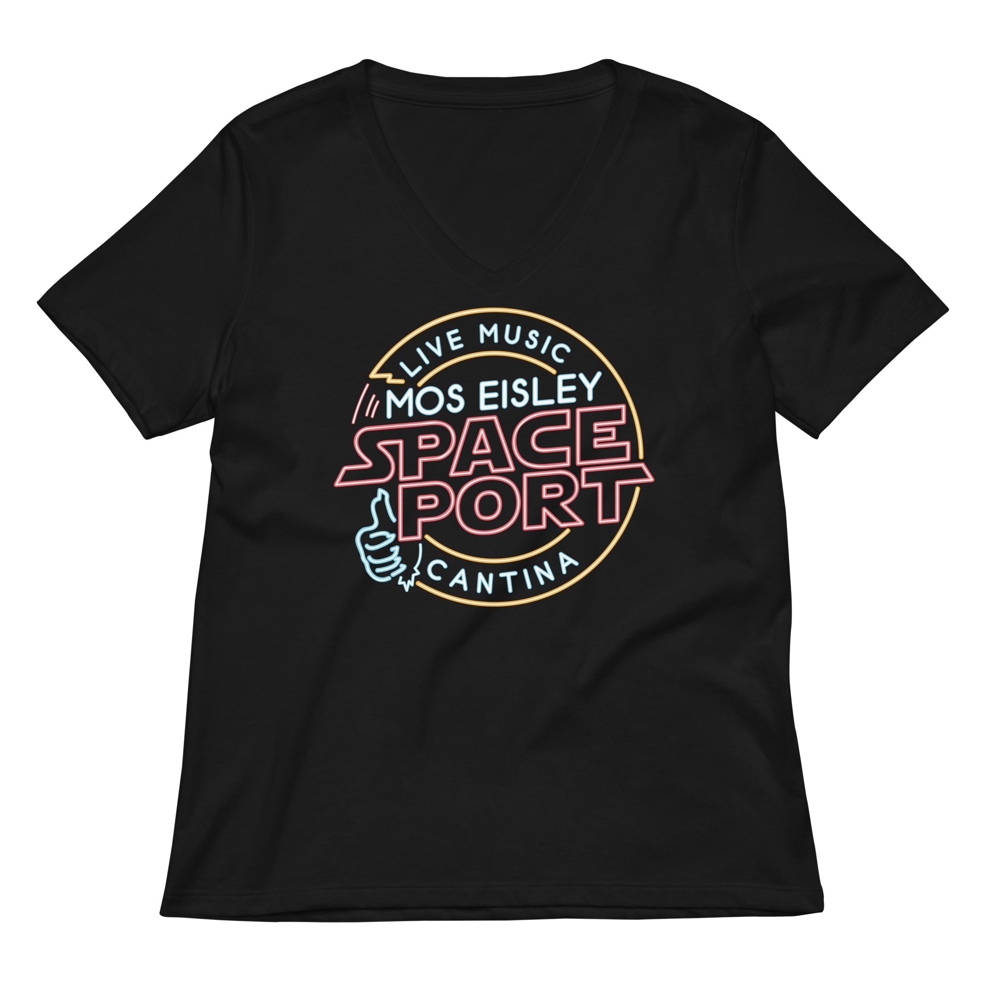 Mos Eisley Space Port Women's V-Neck Tee Hoodie, Sweatshirt | PureTeeCo.com (Image 4)