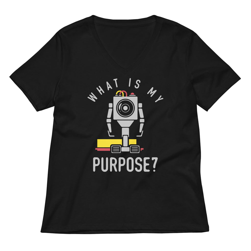 What Is My Purpose? Women's V-Neck Tee Hoodie, Sweatshirt | PureTeeCo.com (Image 3)