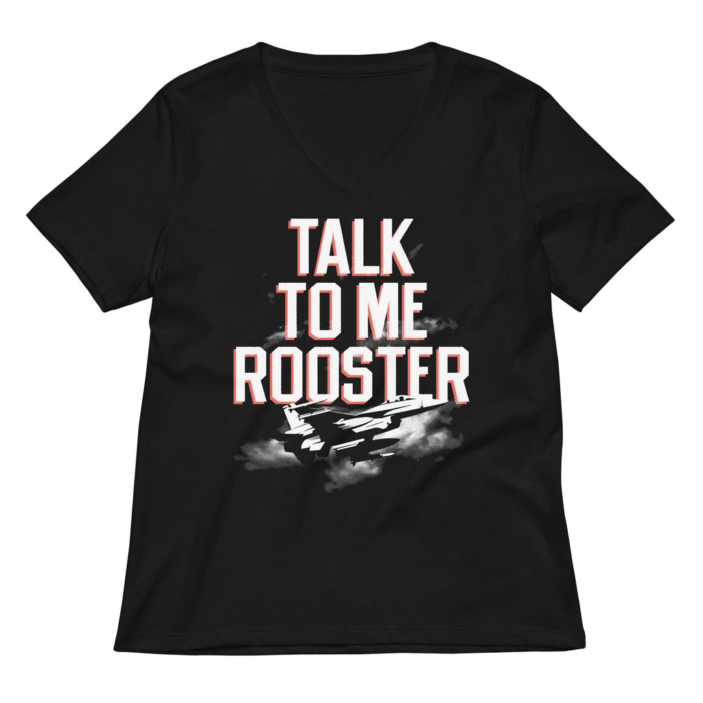 Talk To Me Rooster Women's V-Neck Tee Hoodie, Sweatshirt | PureTeeCo.com (Image 1)