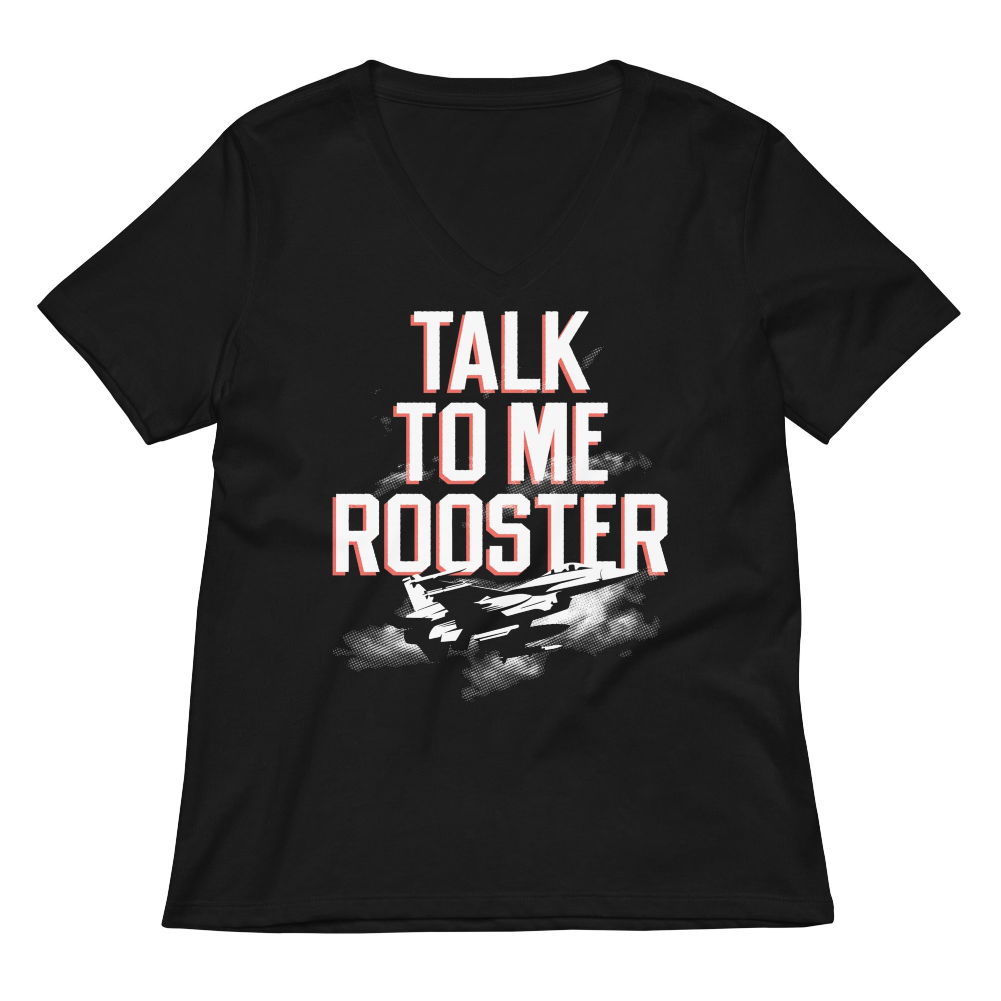 Talk To Me Rooster Women's V-Neck Tee Hoodie, Sweatshirt | PureTeeCo.com (Image 1)