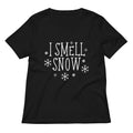 I Smell Snow Women's V-Neck Tee Hoodie, Sweatshirt | PureTeeCo.com (Image 1)