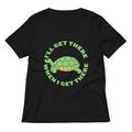 I'll Get There When I Get There Women's V-Neck Tee Hoodie, Sweatshirt | PureTeeCo.com (Image 1)