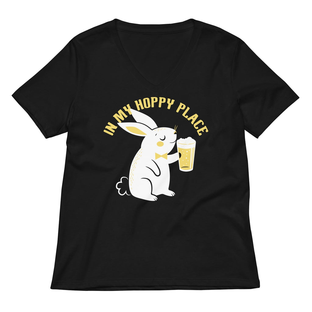 In My Hoppy Place Women's V-Neck Tee Hoodie, Sweatshirt | PureTeeCo.com (Image 1)