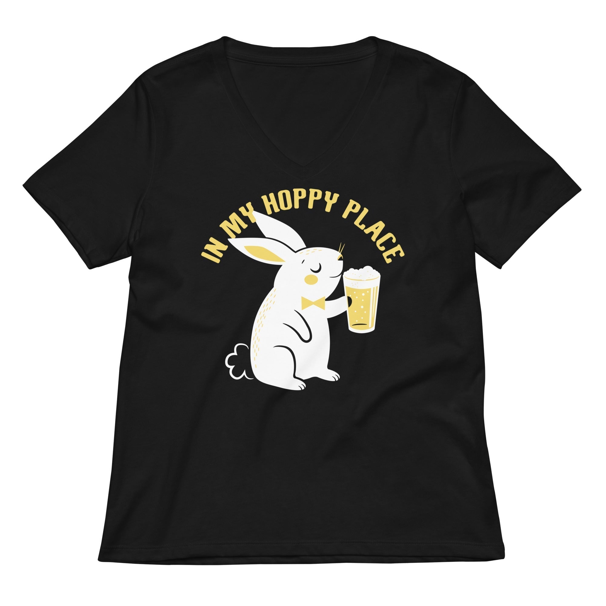 In My Hoppy Place Women's V-Neck Tee Hoodie, Sweatshirt | PureTeeCo.com (Image 1)