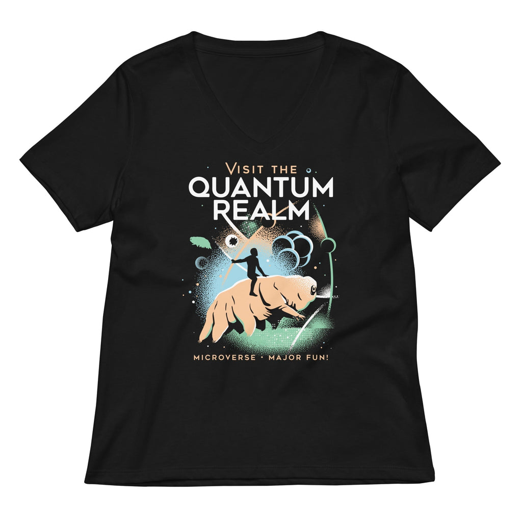 Visit The Quantum Realm Women's V-Neck Tee Hoodie, Sweatshirt | PureTeeCo.com (Image 1)