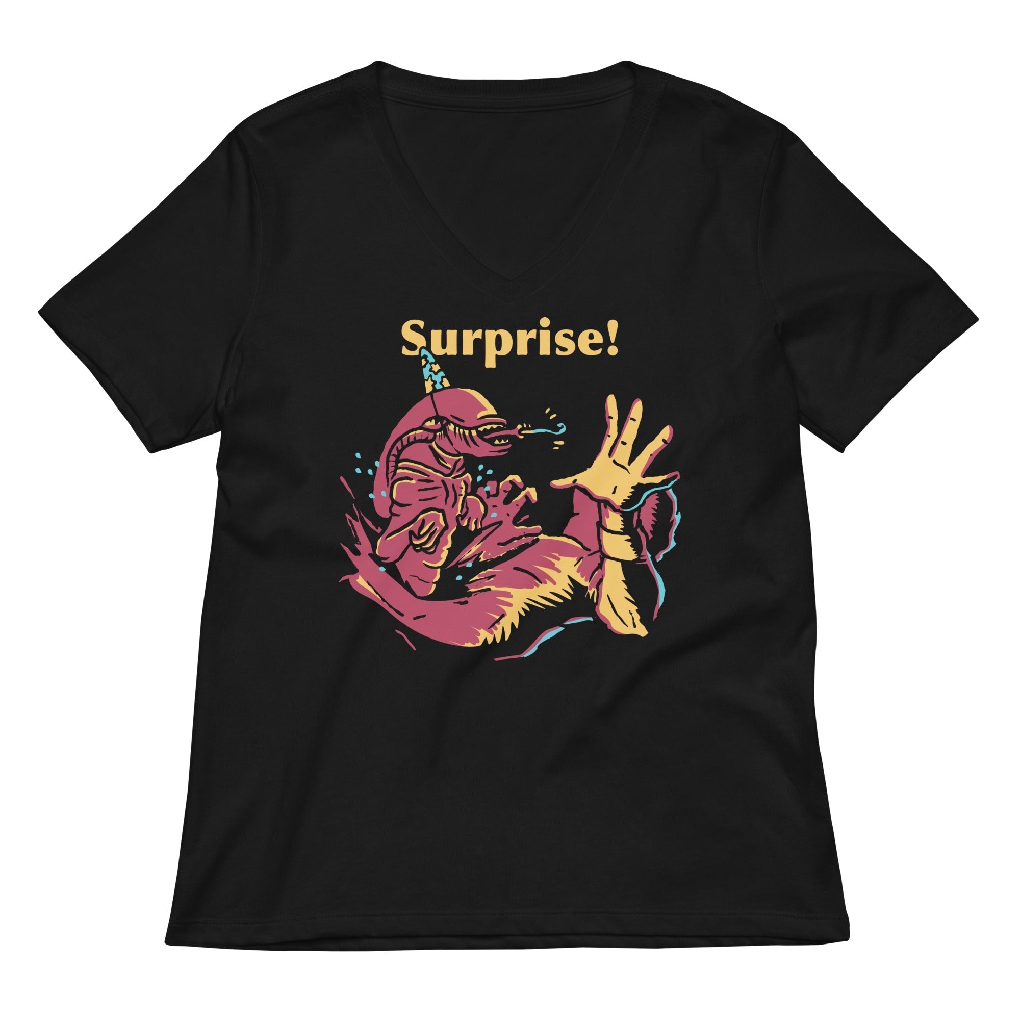 Surprise Party! Women's V-Neck Tee Hoodie, Sweatshirt | PureTeeCo.com (Image 1)