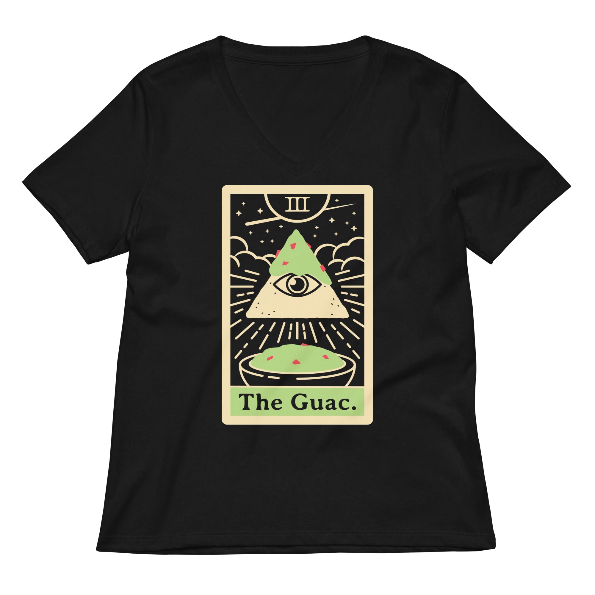 The Guac Tarot Women's V-Neck Tee Hoodie, Sweatshirt | PureTeeCo.com (Image 1)