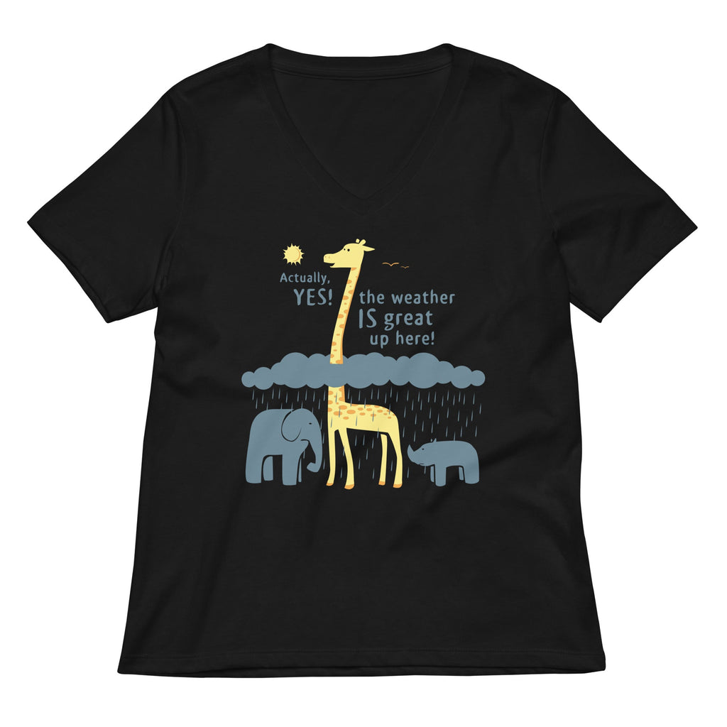 The Weather Is Great Up Here! Women's V-Neck Tee Hoodie, Sweatshirt | PureTeeCo.com (Image 1)