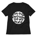 I've Got Enough On My Plate Women's V-Neck Tee Hoodie, Sweatshirt | PureTeeCo.com (Image 1)
