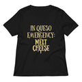 In Queso Emergency: Melt Cheese Women's V-Neck Tee Hoodie, Sweatshirt | PureTeeCo.com (Image 1)