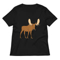 Moosestache Women's V-Neck Tee Hoodie, Sweatshirt | PureTeeCo.com (Image 1)