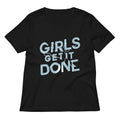 Girls Get It Done Women's V-Neck Tee Hoodie, Sweatshirt | PureTeeCo.com (Image 1)