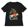 I'm Otter Here Women's V-Neck Tee Hoodie, Sweatshirt | PureTeeCo.com (Image 1)