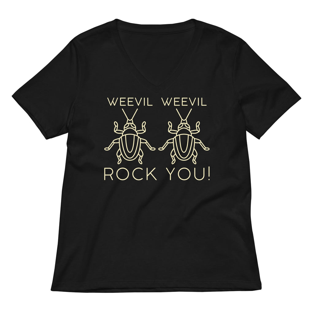 Weevil Weevil Rock You! Women's V-Neck Tee Hoodie, Sweatshirt | PureTeeCo.com (Image 2)