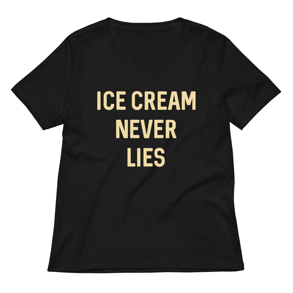 Ice Cream Never Lies Women's V-Neck Tee Hoodie, Sweatshirt | PureTeeCo.com (Image 1)