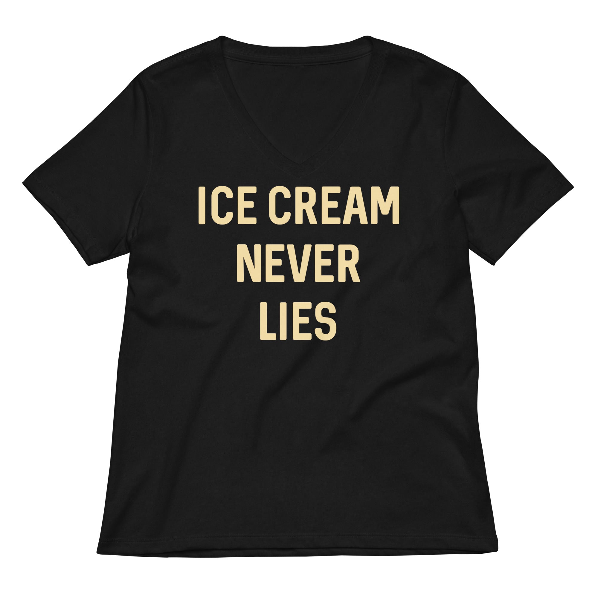 Ice Cream Never Lies Women's V-Neck Tee Hoodie, Sweatshirt | PureTeeCo.com (Image 1)